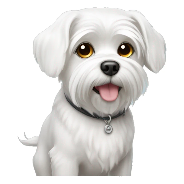 White Maltese dog with one eye  sticker