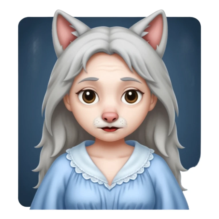 The big bad wolf put on Grandma's clothes and disguised itself as a human. sticker