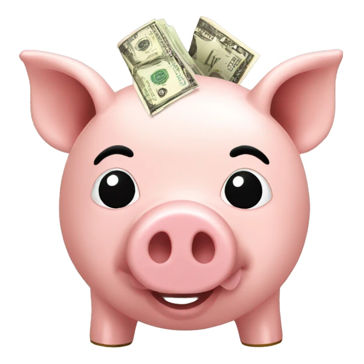 pig bank with money in it sticker