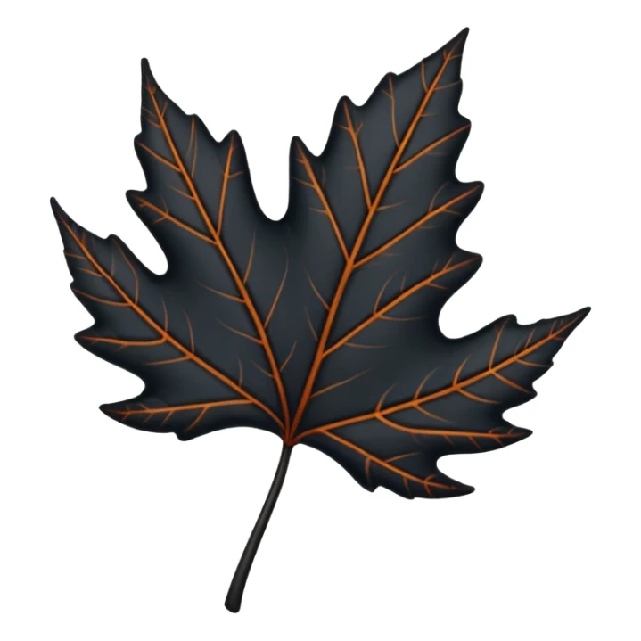 do this emoji “🍂” but black with a white backgroujd sticker