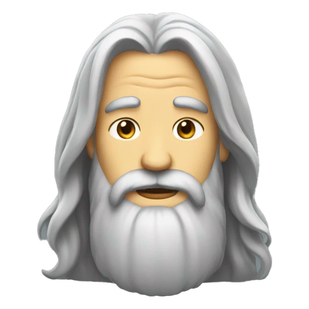Long gray hair and long beard sticker