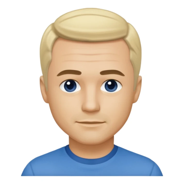 Freddie Prinze Jr, blonde hair, blue shirt sticker