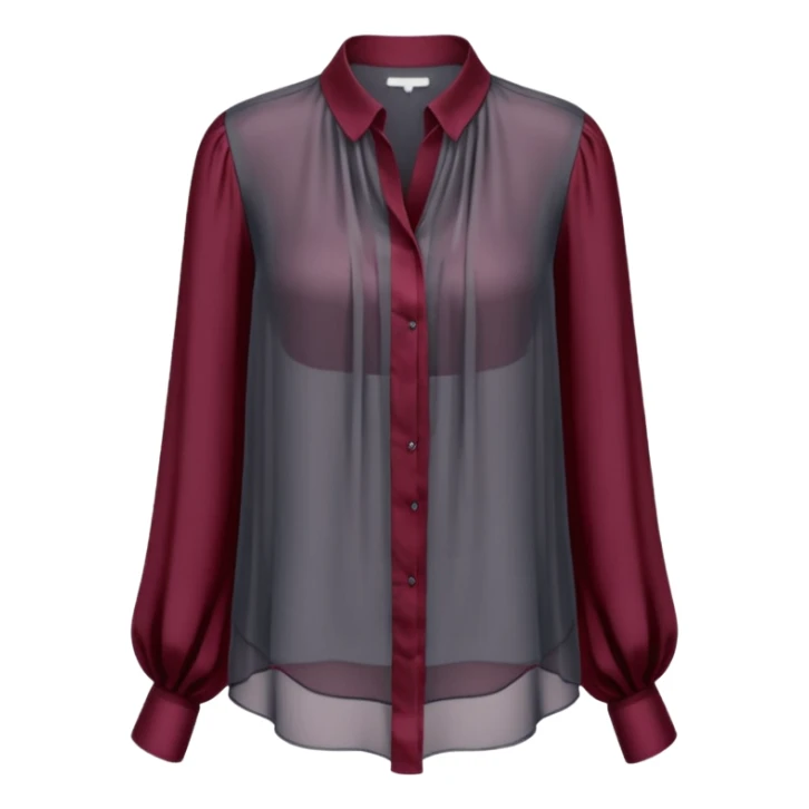 Dark grey and burgundy translucent womens blouse sticker