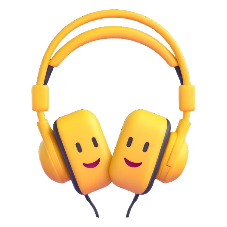 A 3D emoji of headphones. sticker