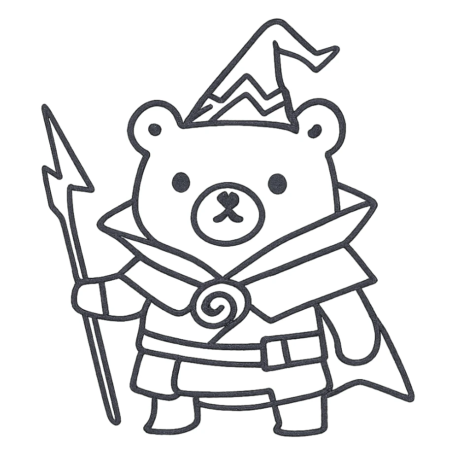 cute bear inspired by awakening sage from Black Desert Online sticker
