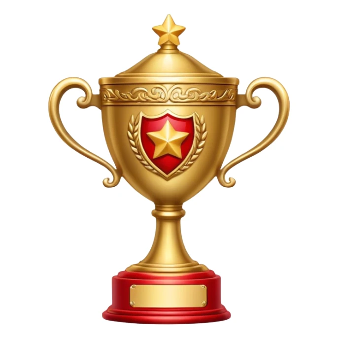 championship trophy cup with red details sticker