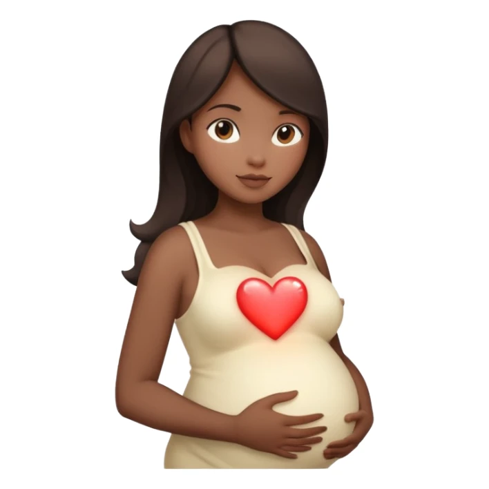 pregnant woman silhouette with a glowing heart inside sticker
