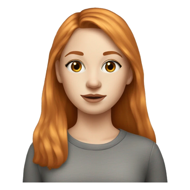 Girl with straight ginger heir, silver nose ring and winged eyeliner  sticker