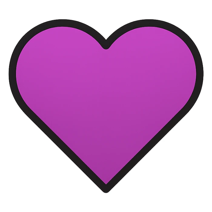 purple heart icon, modern icon style, clean lines, no text sticker