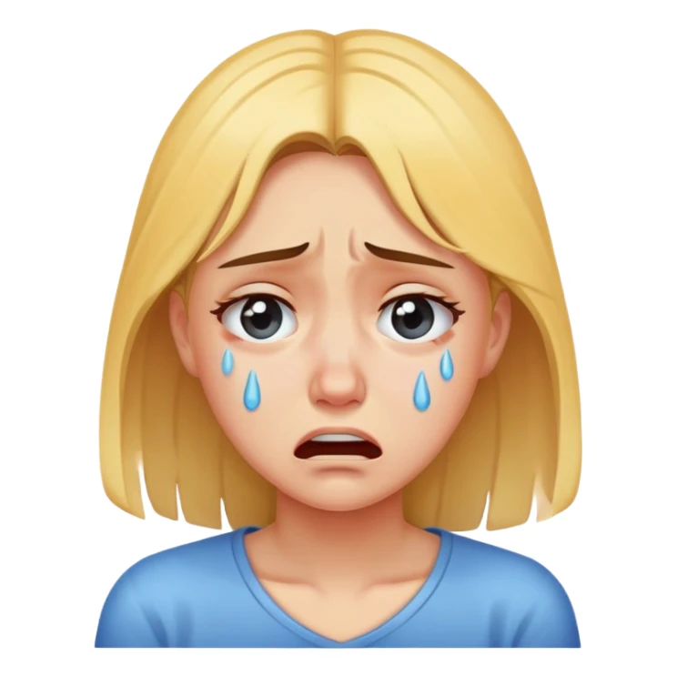 a girl crying in pain, sad, tears streaming down face sticker