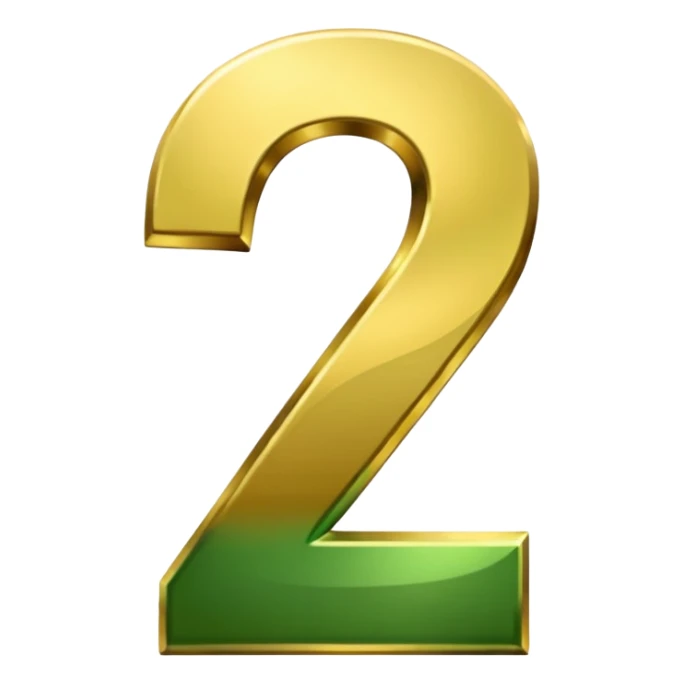 number seven  in golden and green shadows sticker