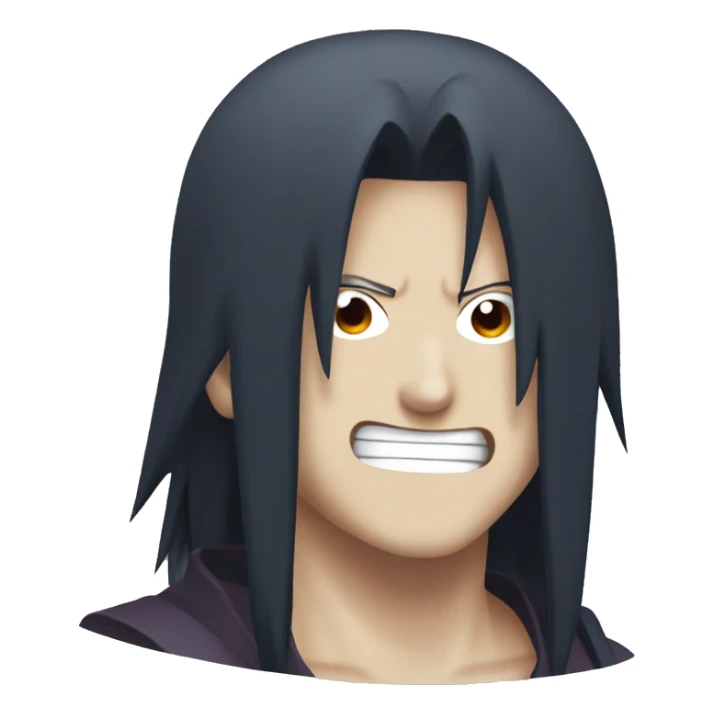 Create an emoji of Madara Uchiha laughing angry sticker