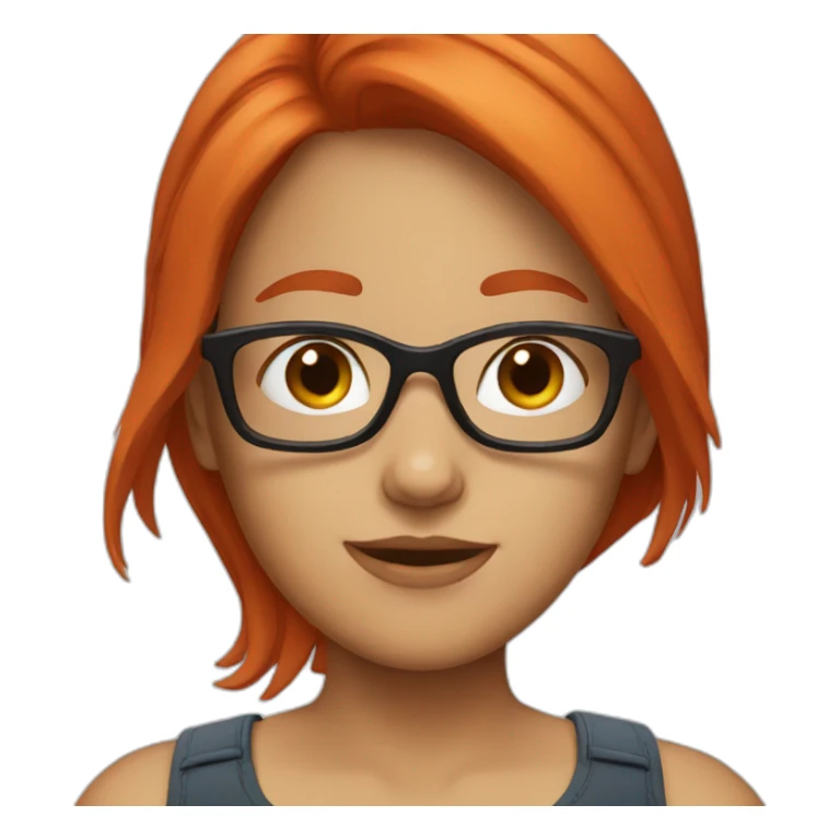 Girl with red Hair and glasses sticker