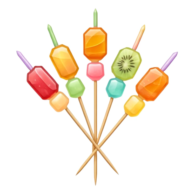 Tanghulu candied fruit skewer with pastel colors sticker