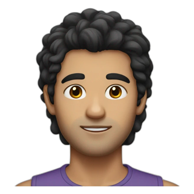 fair skin indain guy with messy straight black hair black eyes sticker