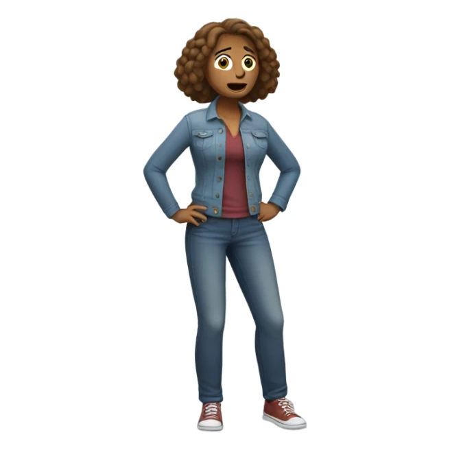 scared Woman (full-body) (hands raised)  sticker