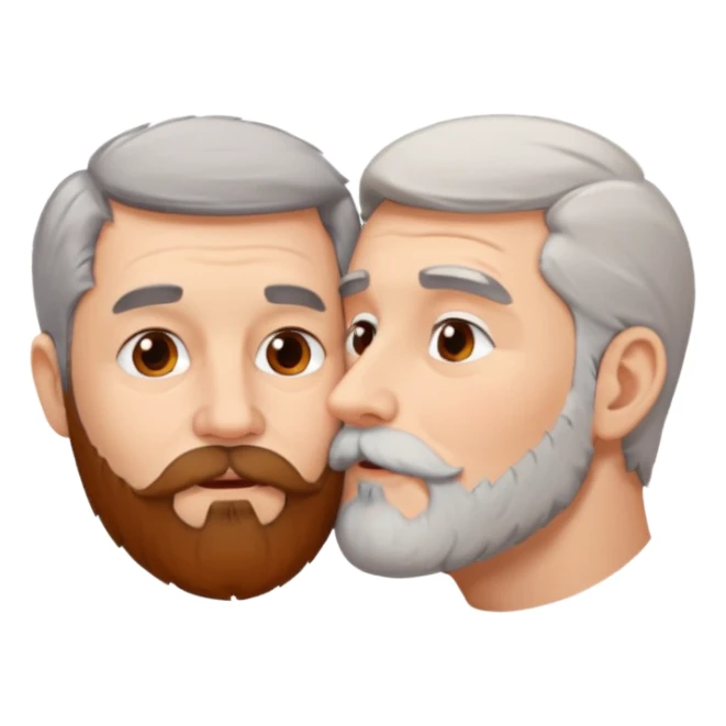 Grey haired bearded man and pretty brunette kissing  sticker