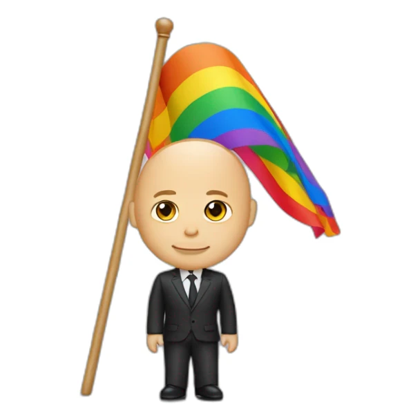 Vladimir poutine qui porte un drapeau lgbt sticker