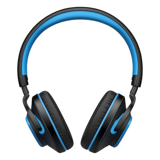 Black and blue and white wireless headphones as seen from the side  sticker