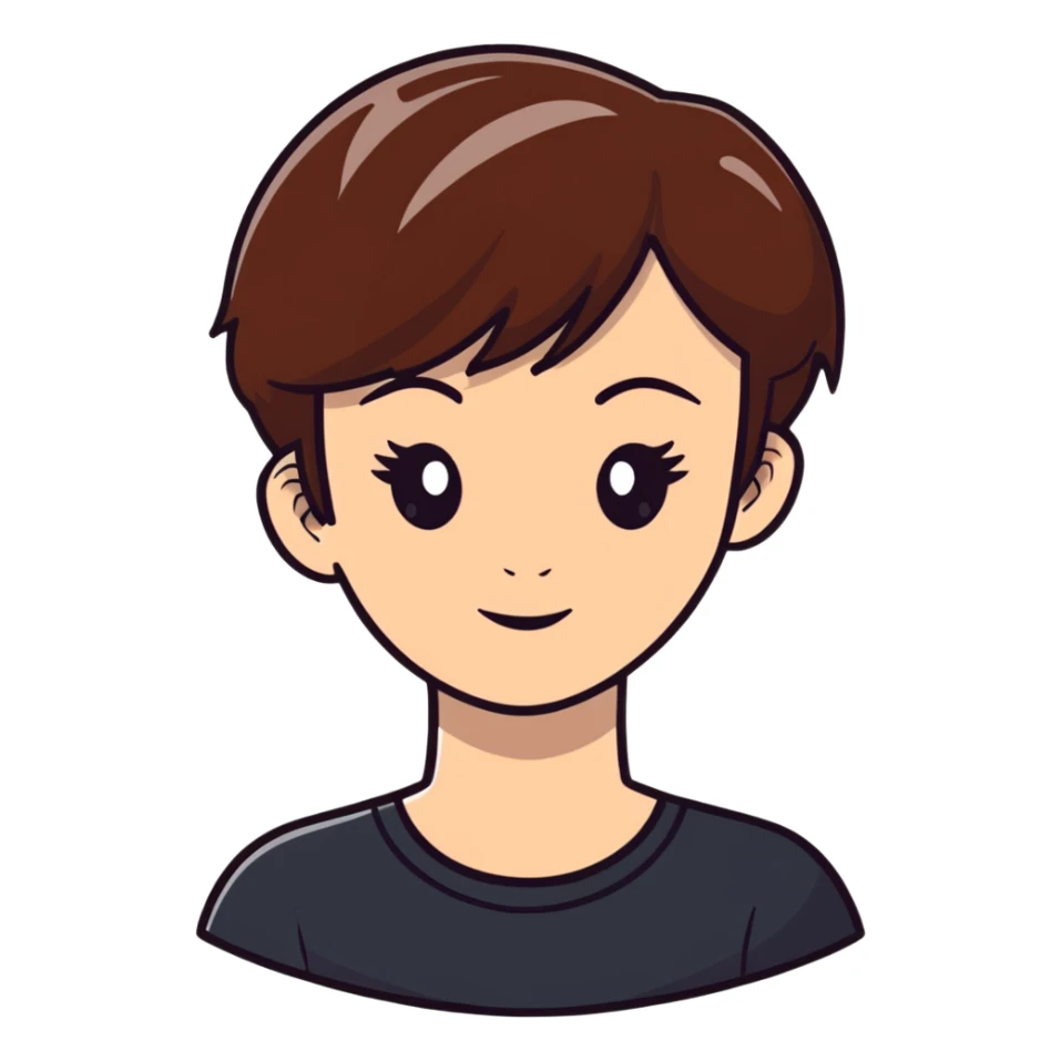 woman with short brown hair sticker