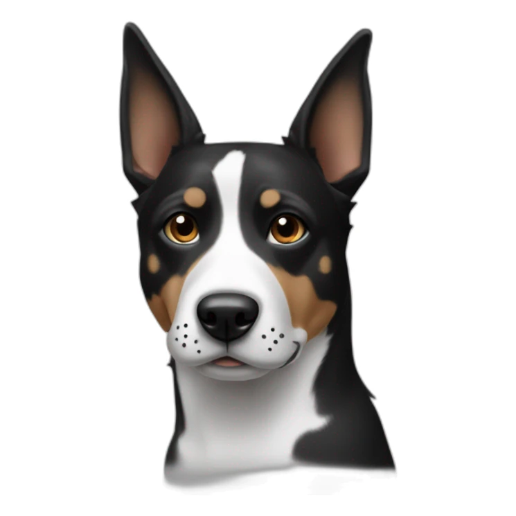 Black and White dog pointy ears and spots on face sticker