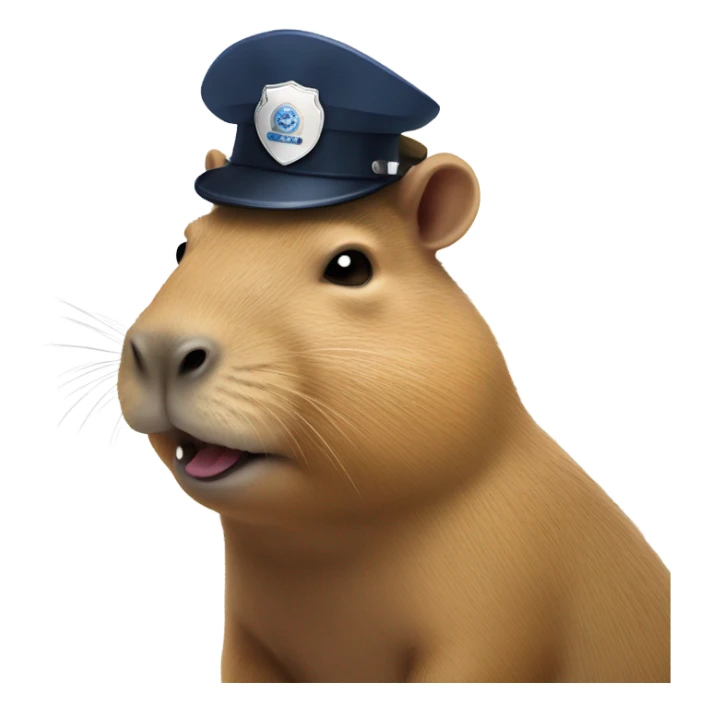 capybara police hat 3/4 turn sticker