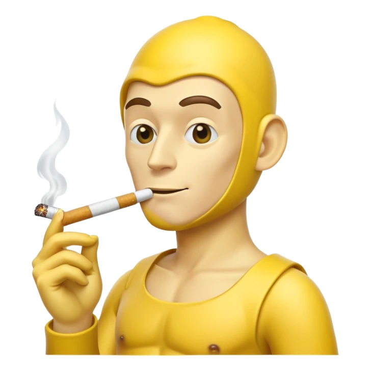 banana man holds a cigarette in his hand sticker