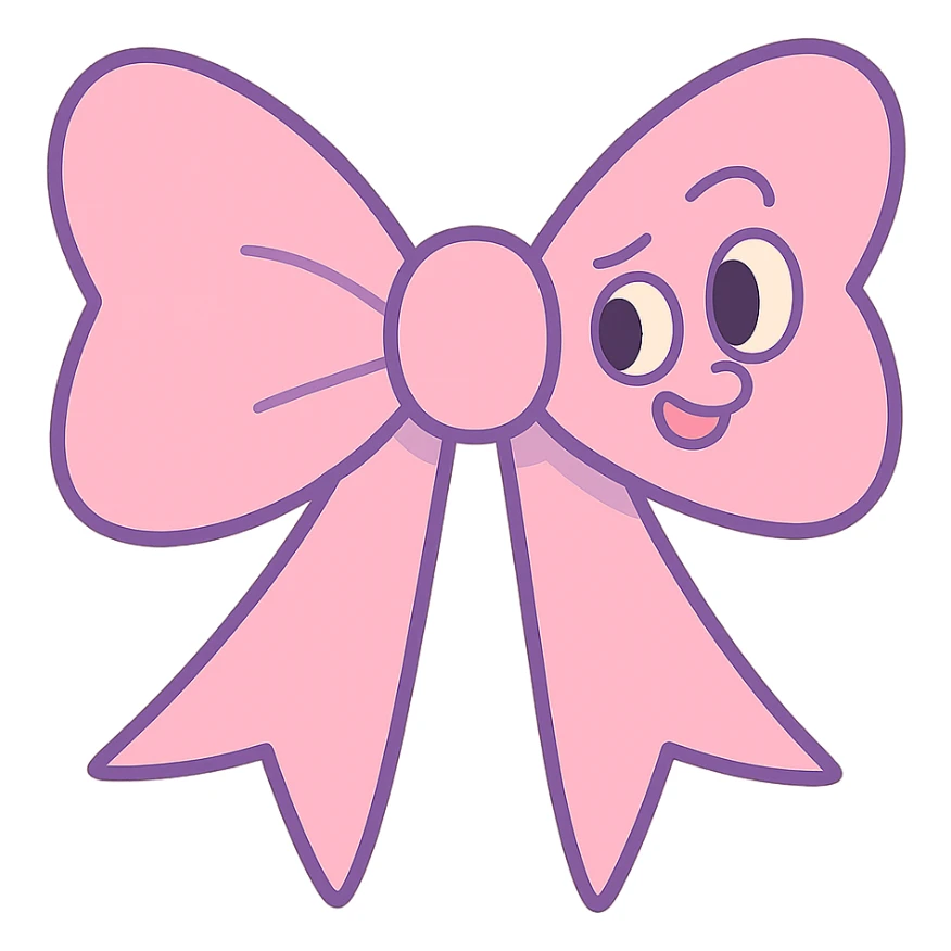 pink gothic bow in pastel toon style sticker