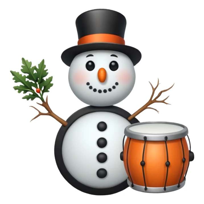 Snowman with Musical Instrument drum sticker