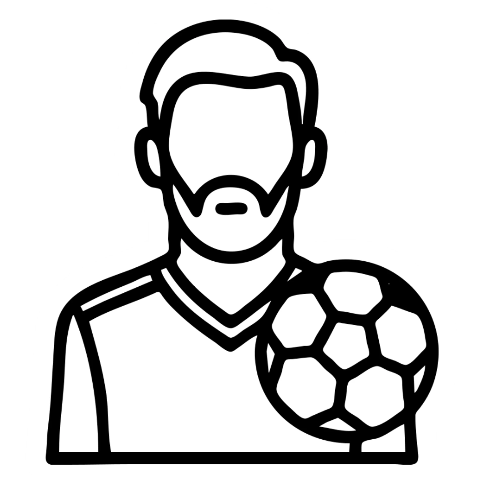 lionel messi stylized icon with soccer ball, bold outlines, minimal color sticker