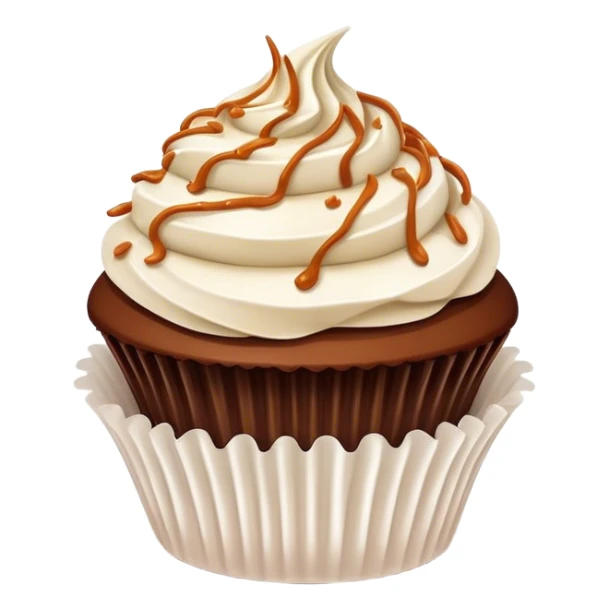 chocolate caramel cupcake with coconut shavings sprinkled on top   sticker