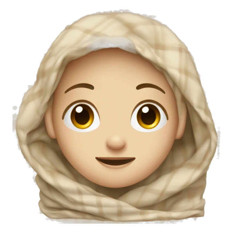 Beige clean girl folded plaid blanket  sticker