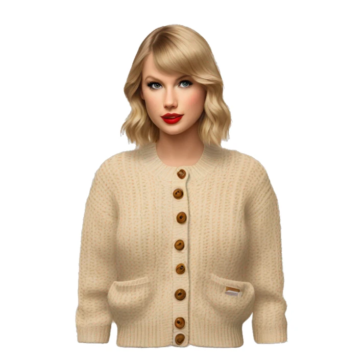 taylor swift beige folklore knit cardigan  sticker