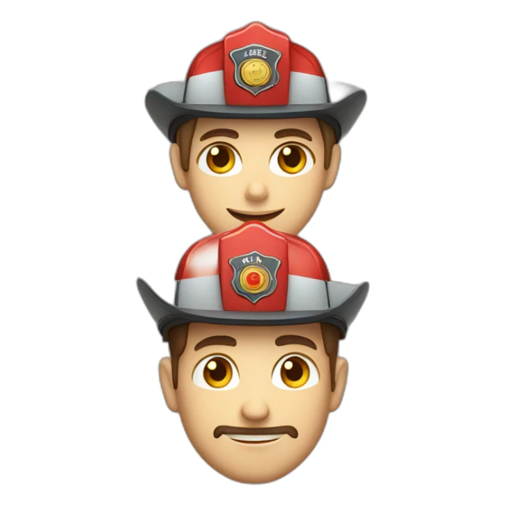 A firefighter , a paramedic and a policeman , french style. sticker
