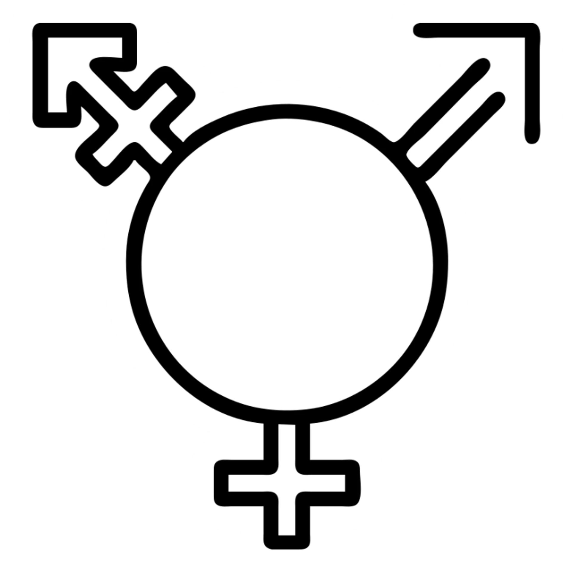 transgender gender symbol, simple and clear sticker