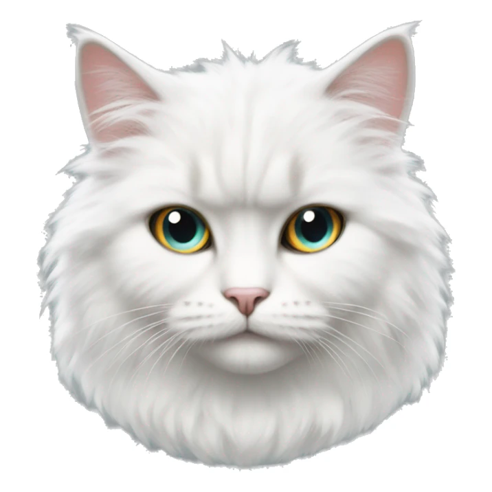 White fluffy cat in hunger games outfit sticker