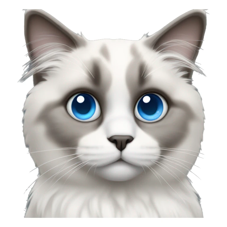 Ragdoll cat with blue eyes and a grey face that fades to white  sticker
