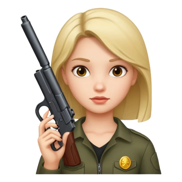 Girl with a gun  sticker