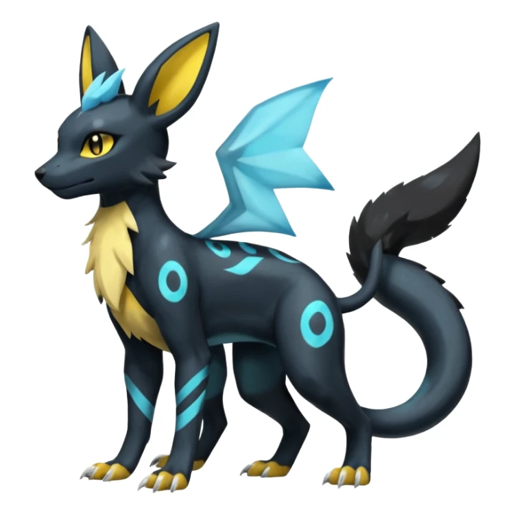 Shiny 4-legged Umbreon-Manectric-Salandit-Zeraora-fusion, full body sticker