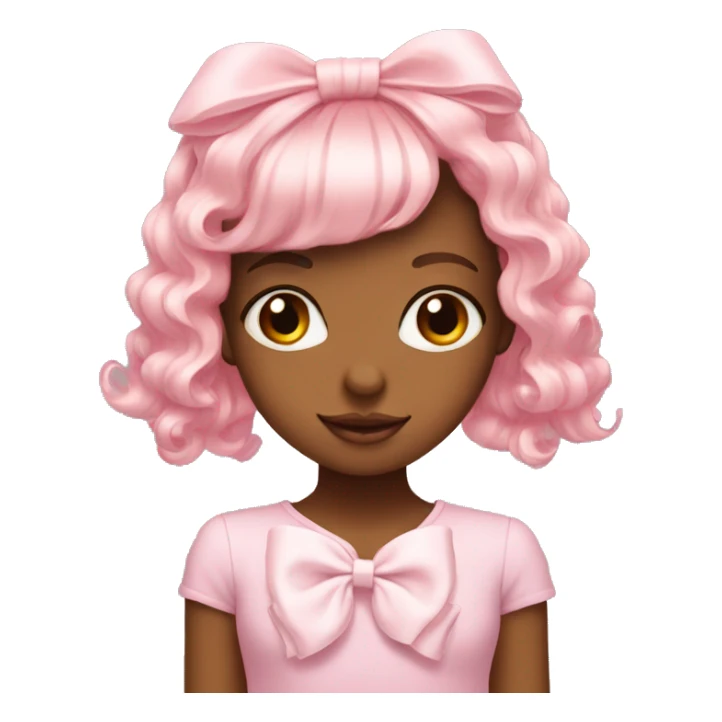 Cute light pink bow in girls hair sticker