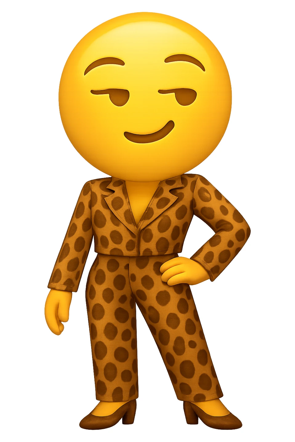 slay emoji, confident face, matching set, no background sticker