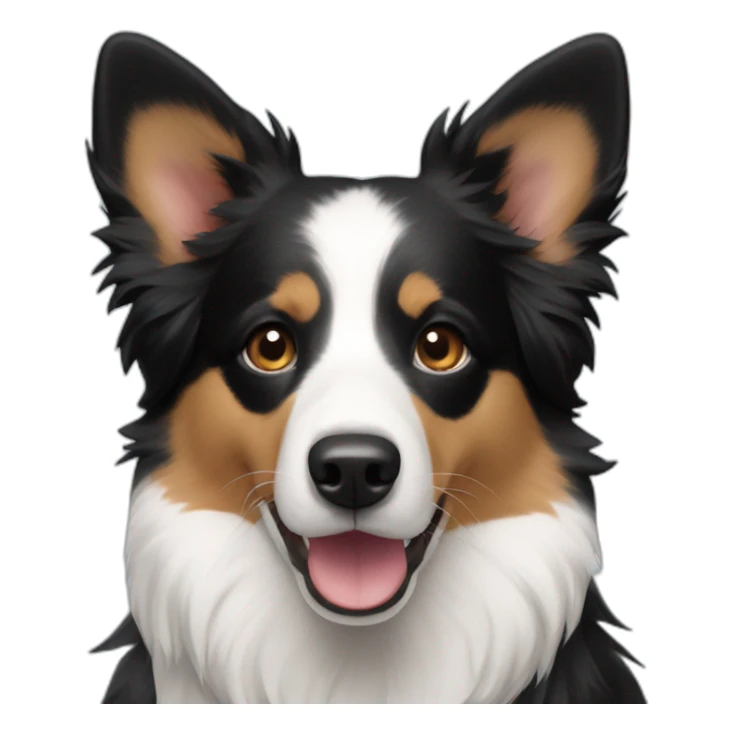 border collie mixed with corgi only face and with only black and white hair sticker