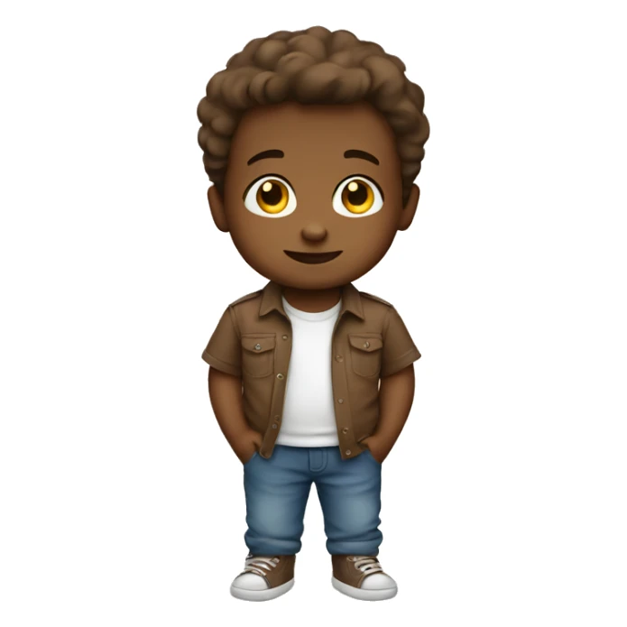 baby boy brown shirt sticker
