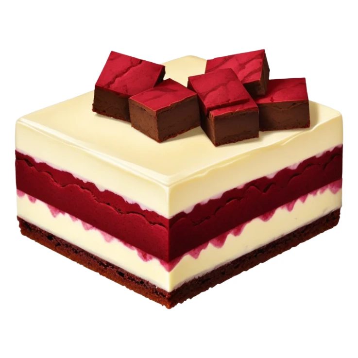 a red velvet and cheesecake brownie sticker