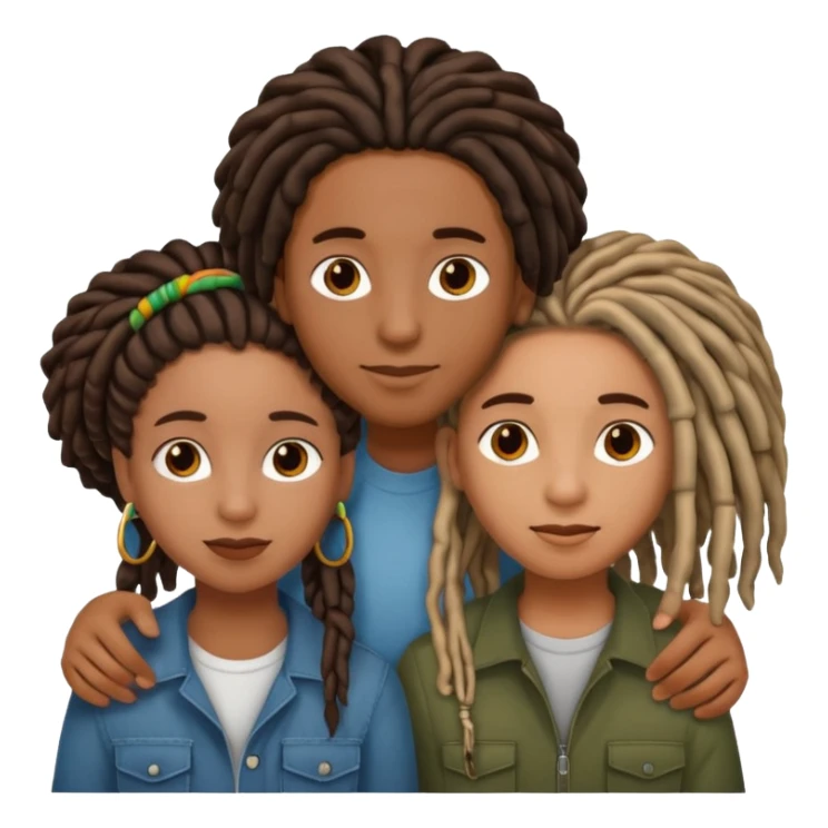 blackgirl with locs hispanic boy couple sticker