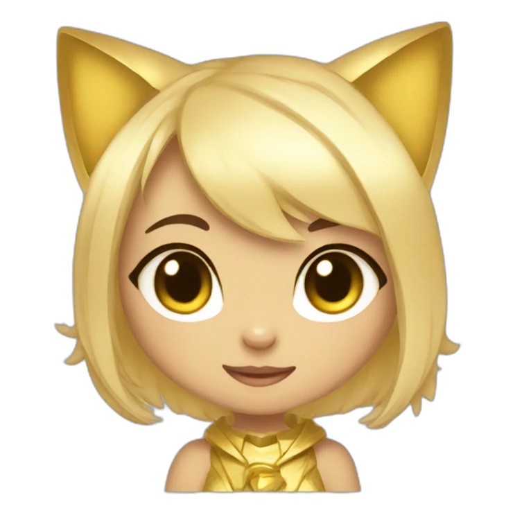 Gold chibi cat girl sticker