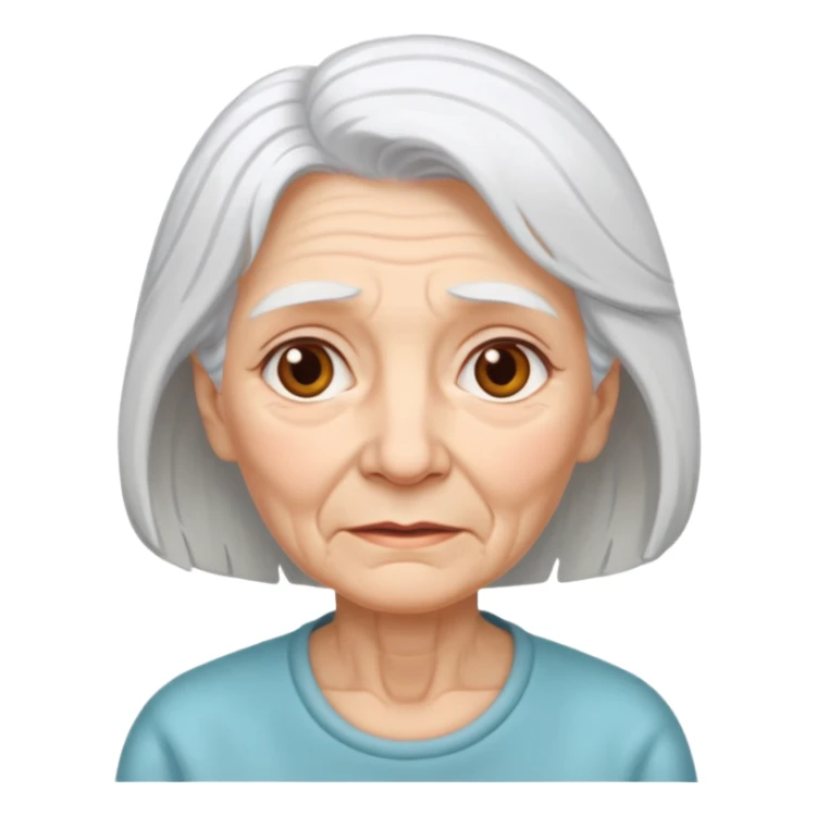 elderly woman white hair  sticker