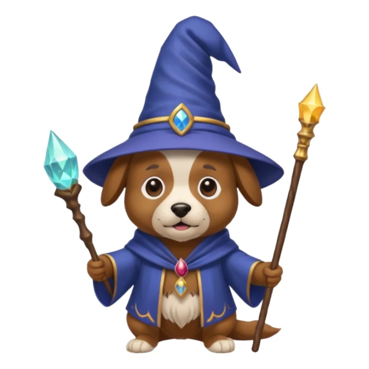 Dog wizard sticker