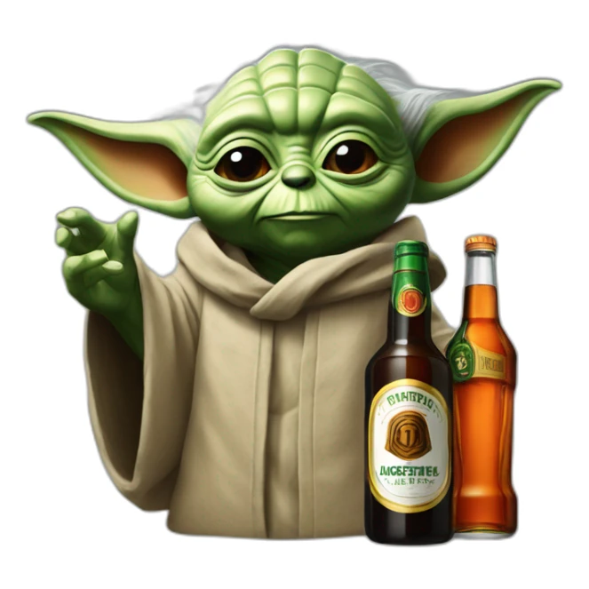 yoda with jagermeister sticker