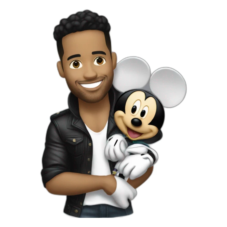 Romeo santos with t shitt mickey mouse sticker